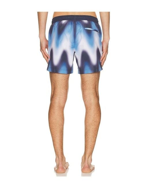 Commas Blue Gradient Wave Classic Swim Short for men
