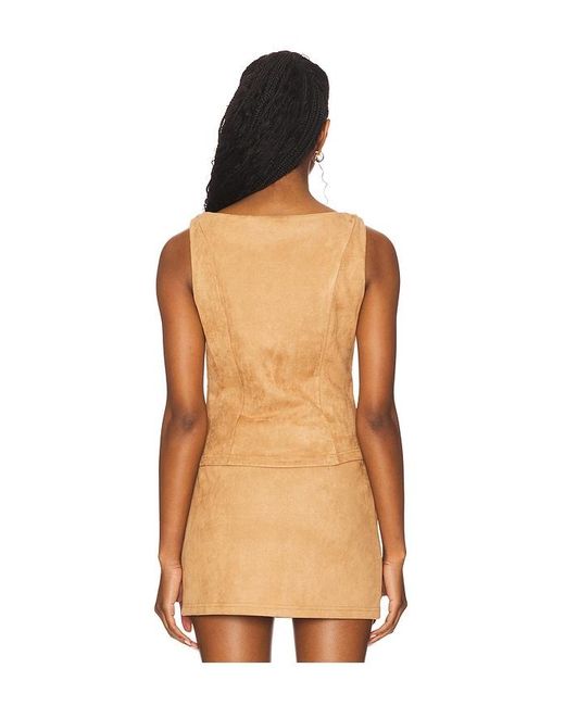 superdown Orange Aviva Faux Suede Top