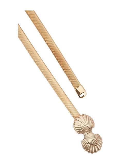 Lele Sadoughi Metallic Sea Shell Stretch Chain Belt