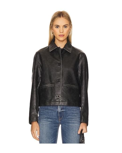 Free People X We The Free Hera Faux Leather Jacket In Black