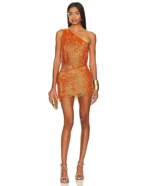Bronx and Banco Orange Wayla One Shoulder Mini Dress