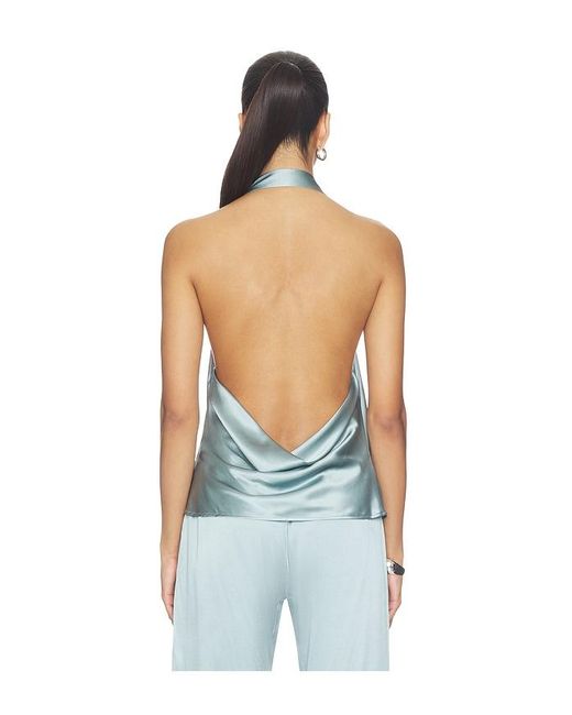 EB DENIM Blue Cassia Halter Tank Top