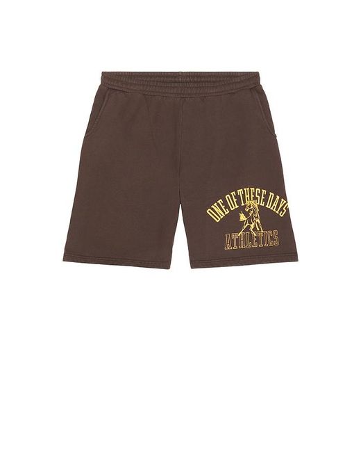 One Of These Days Brown Mustang Athletics Sweat Short for men