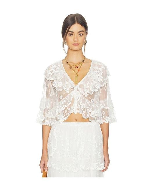 LoveShackFancy White Vessia Top