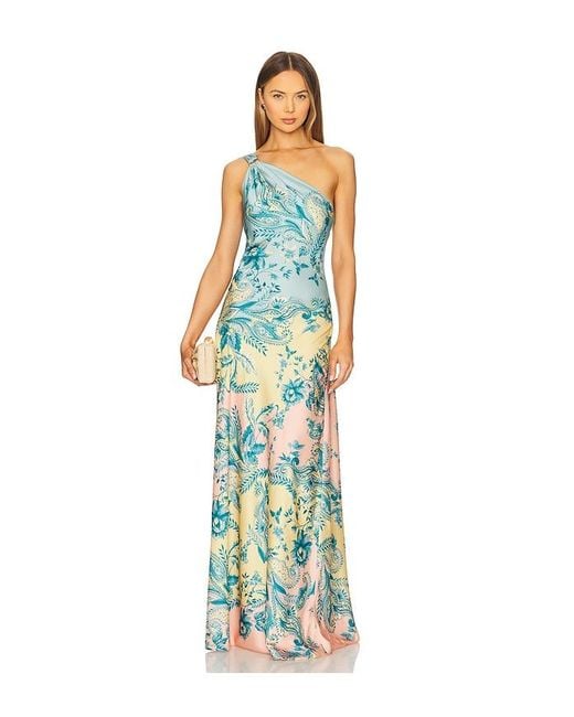 Hemant & Nandita White One Shoulder Long Dress
