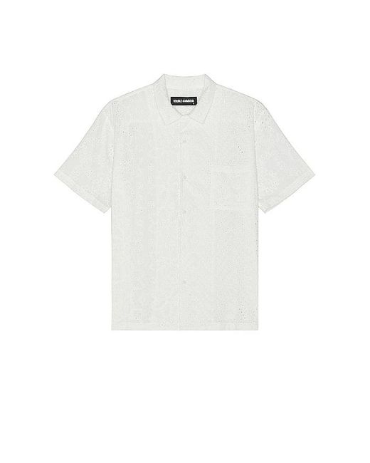 DOUBLE RAINBOUU White Hawaiian Shirt for men