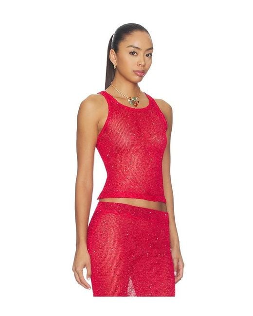 superdown Red Miranda Knit Top