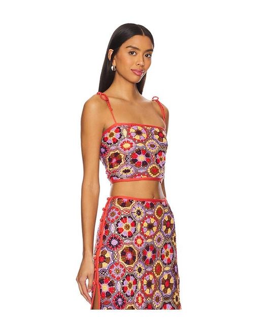 Top Corto Vicky En Color Rojo Ladrillo Talla (También En M, S, Xl) Agua Bendita de color Red