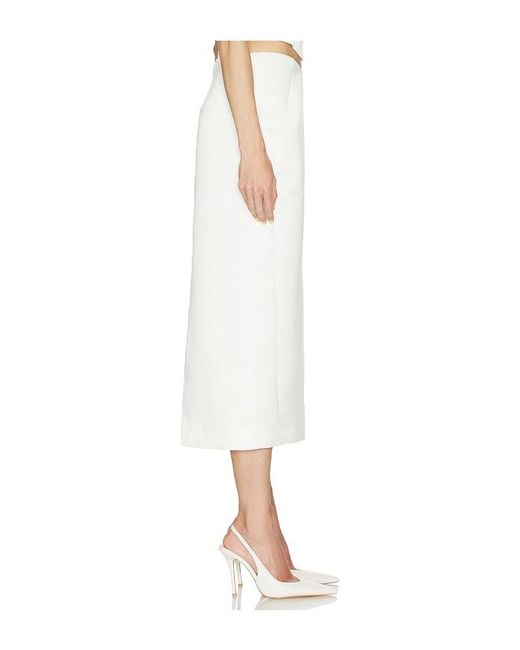 Camila Coelho White Lotta Midi Skirt