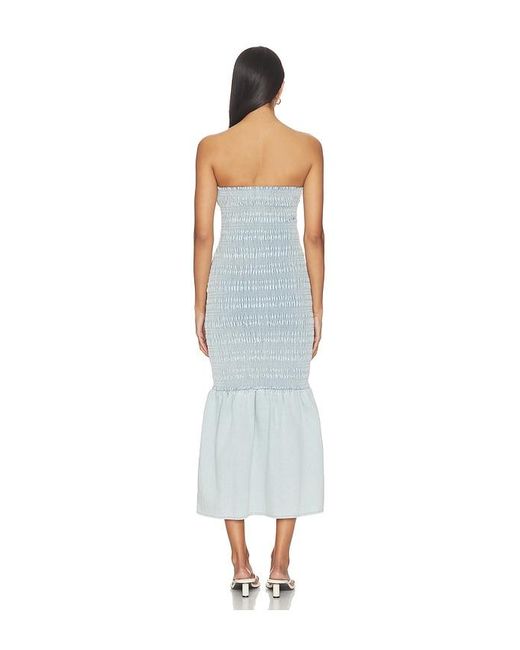 BUMPSUIT White Denim Smocked Dress