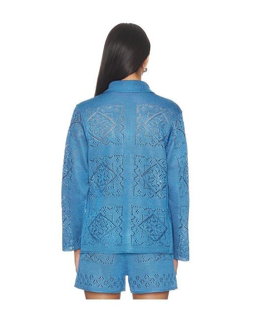Calle Del Mar Blue Handkerchief Long Sleeve Shirt
