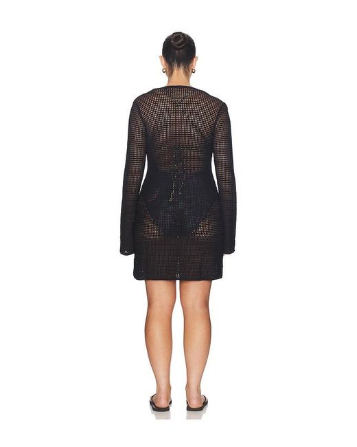 GOOD AMERICAN Black Crochet Mini Dress
