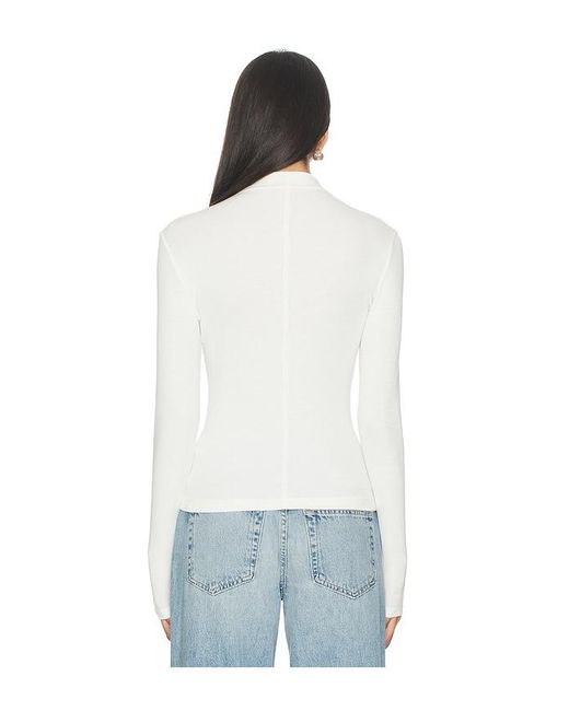 Pistola White Dara Long Sleeve Funnel Neck Top