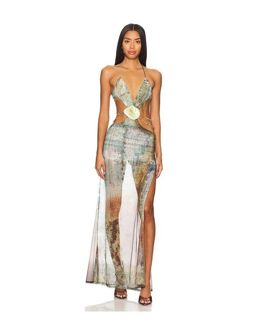 Jaded London White Vida Backless Maxi Dress With Shell Trim