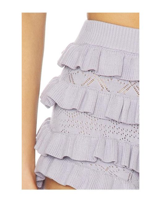 MAJORELLE Blue Zhavia Ruffle Short