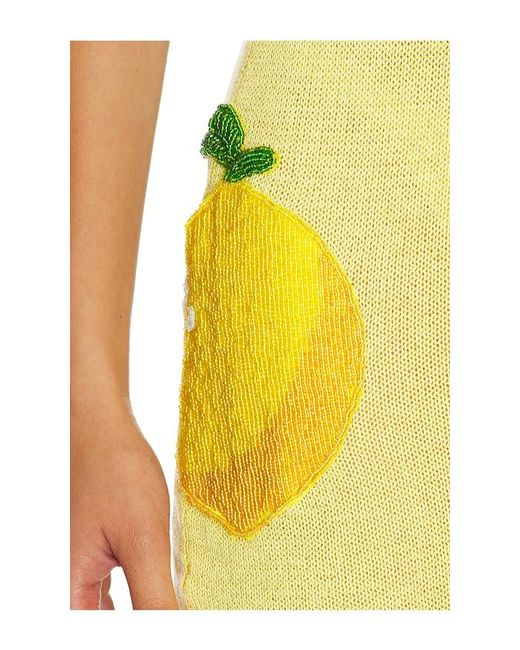 Leslie Amon Yellow Citron Tank Knit Maxi Dress