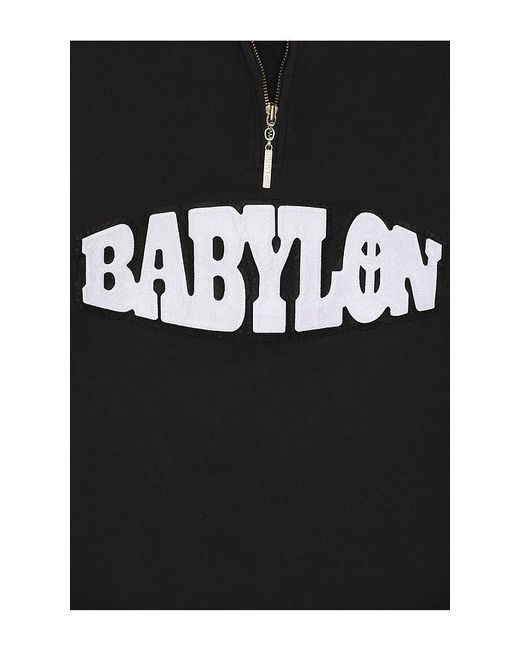 Babylon Black Half Zip Pullover Sweater for men