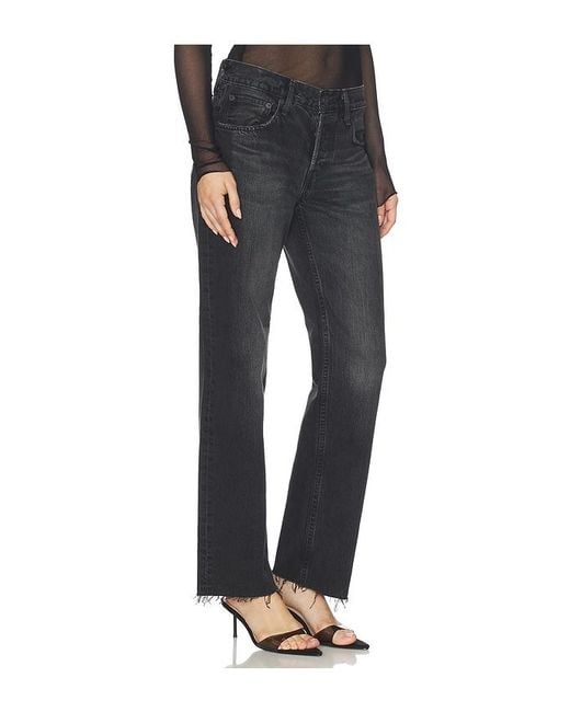 Moussy Black Glencoe Straight Low Jeans
