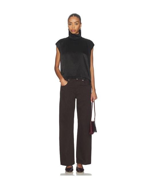 Bobi Black Mock Neck Muscle Tee