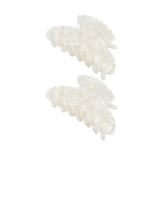 Loeffler Randall White Yuri Pearl Resin Hair Clip