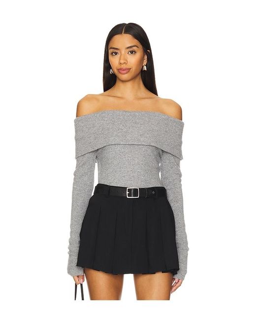 Jersey Coretta Off Shoulder En Color Gris Talla En Alice + Olivia de color Black