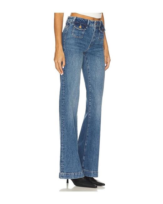 PAIGE Blue Leenah Wide Leg Jeans