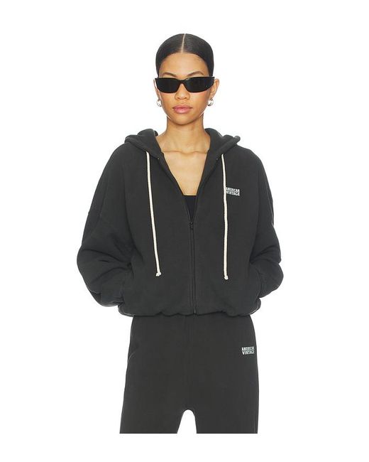 American Vintage Black Izubird Zip Up Hoodie