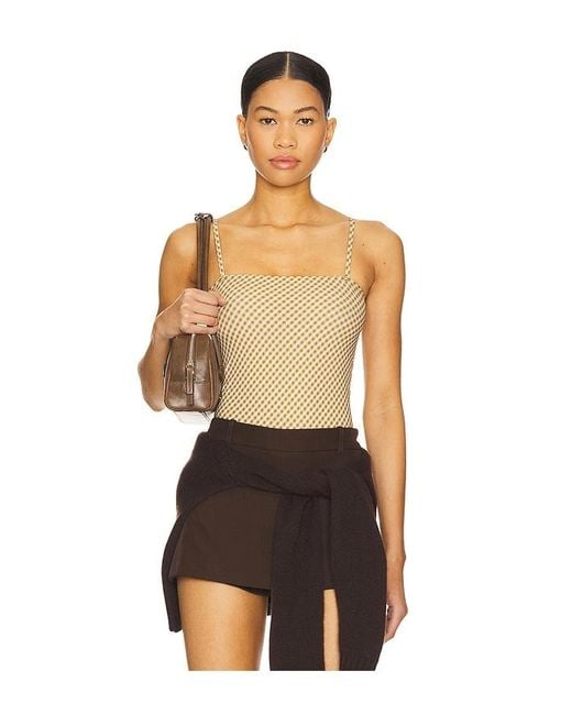 Commando Black Classic Print Straight Cami Bodysuit