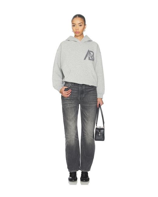 Anine Bing Gray Jaci Hoodie Letterman