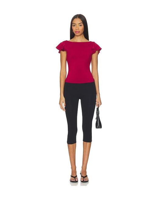 GUIZIO Red Soffiano Top