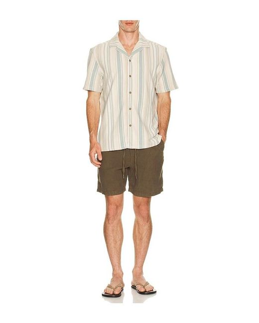 Faherty Brand Green Essential 6.5 Linen Short for men