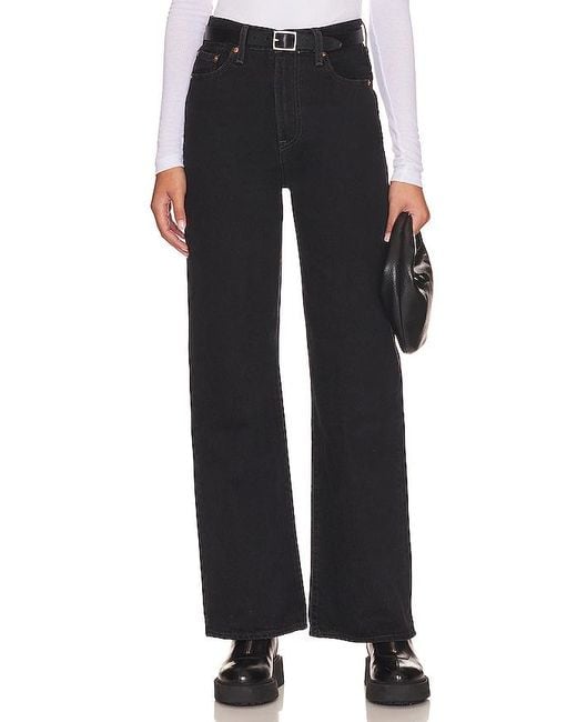 Levi's Black Ribcage Wide Jeans