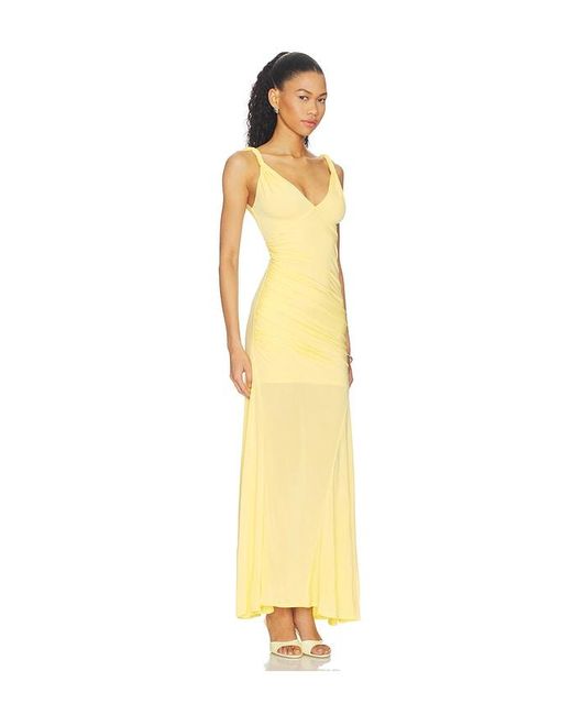 Alice + Olivia Metallic Bianca Twist Strap Asymmetrical Godet Midi Dress