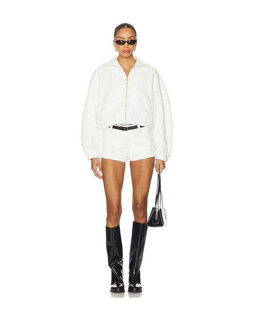 Amanda Uprichard White Como Bomber Jacket