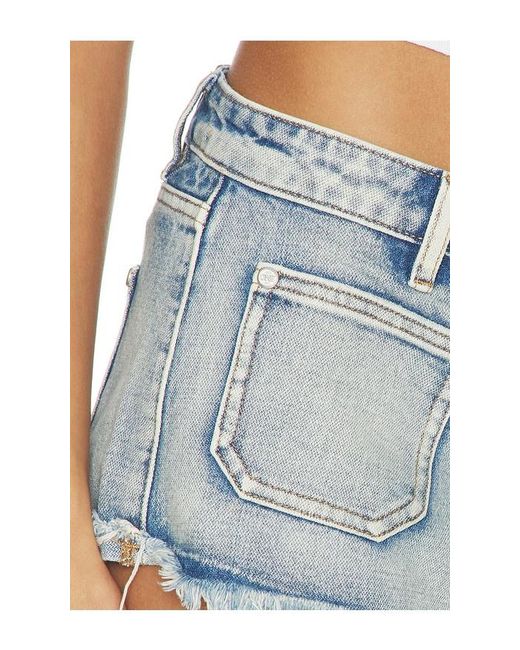 One Teaspoon Blue Retro Dukes Low Waist Mini Denim Shorts