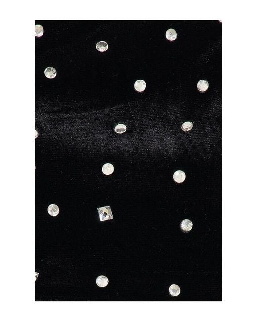 MILLY Black Indy Combo Velvet Crystal Embellished Mini Dress