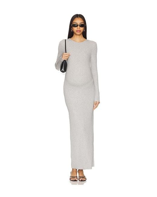 BUMPSUIT White Soft Rib Maxi Dress