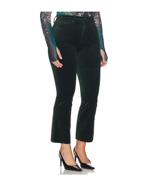GOOD AMERICAN Black Velvet Good High Rise Kick Flare Pants