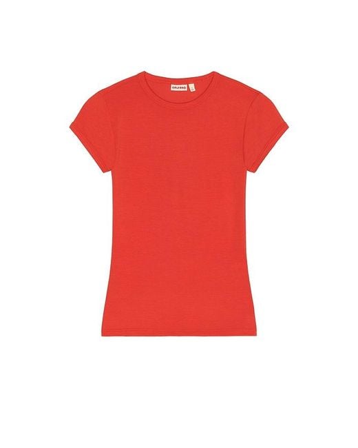 GRLFRND Red Crew Neck Slim Fit Tee