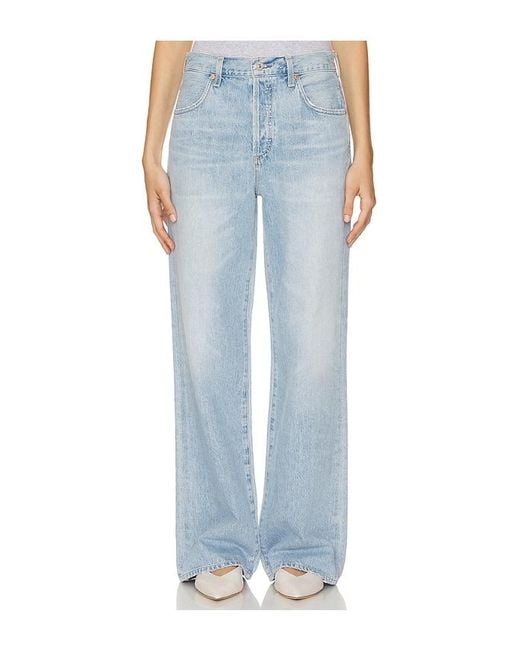 Citizens of Humanity Blue Annina Petite Wide Leg Jeans
