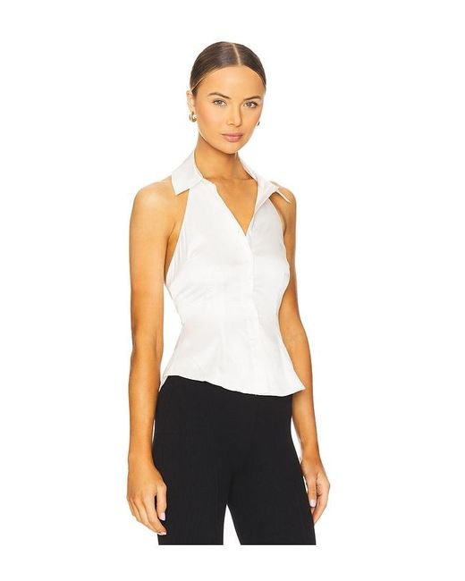 MORE TO COME White Lisseth Open Back Top