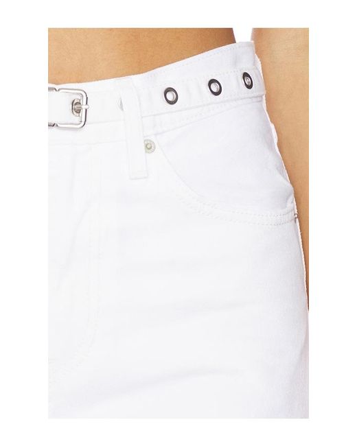Levi's White Ribcage Wide Leg Belted
