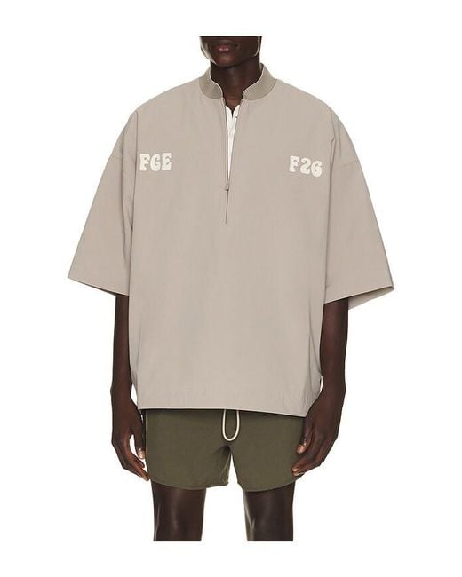 Fear Of God Natural Half Zip Baseball Shirt for men