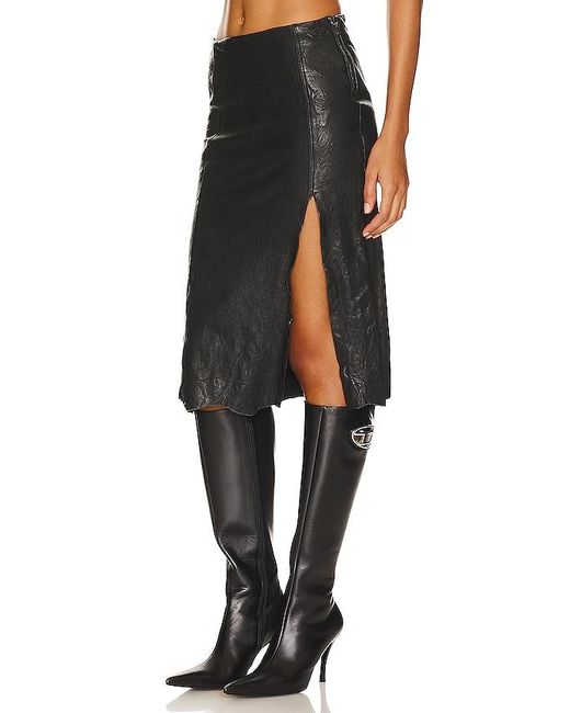 DIESEL Black Rupa Leather Skirt