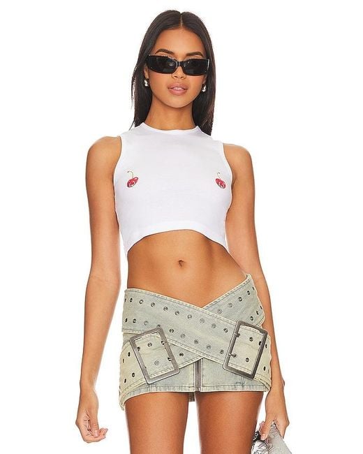 Lovers + Friends White Cherry Tank