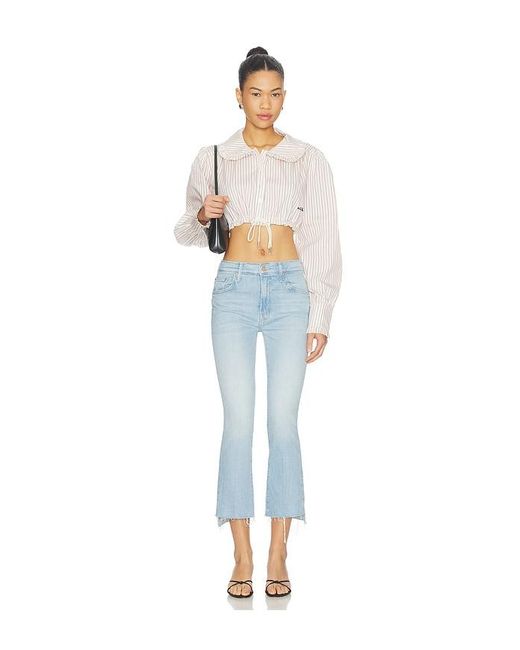 Mother Blue The Insider Crop Step Fray Jeans
