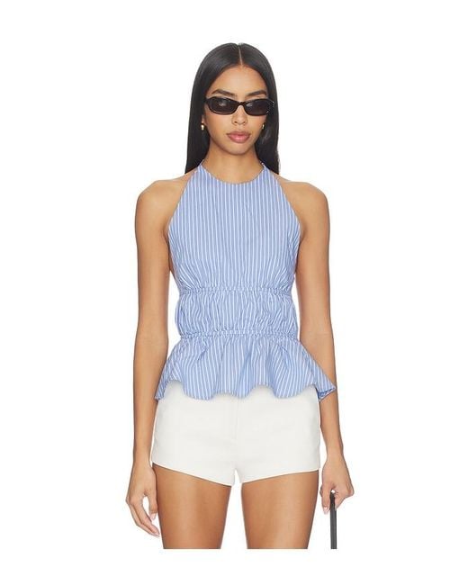 MORE TO COME Blue Drisana Halter Top