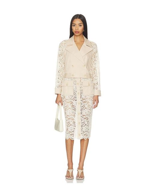 L'Agence Natural 'Agence Novelle Lace Sleeve Trench