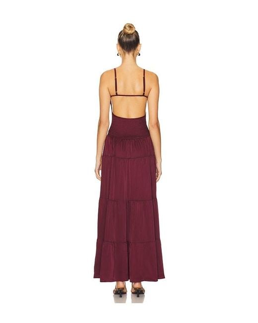 WeWoreWhat Red Smocked Drop Waist Maxi Dress