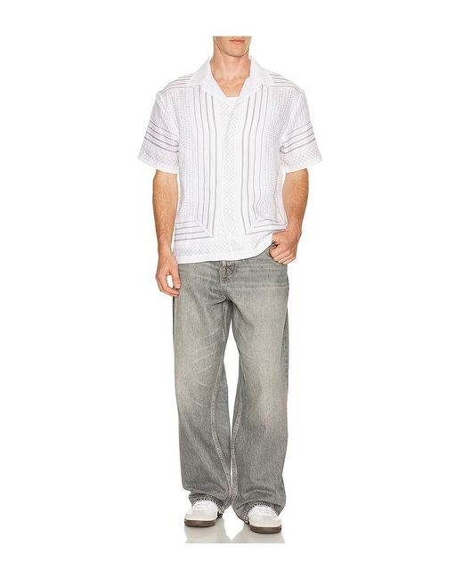 Reigning Champ White Linen Arena Standard Camp Shirt for men